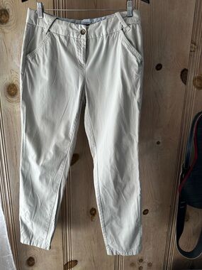 Lands’ End Khaki Cropped Pants Size 10 Classic Chinos
